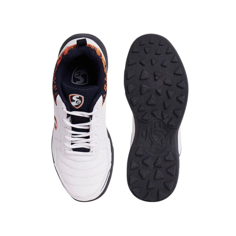 SG Savage Stud White/Navy/Orange Cricket Shoes - Size 10 - Image 1